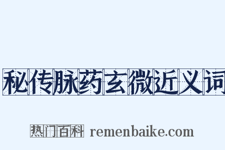 秘传脉药玄微近义词是什么意思的图片